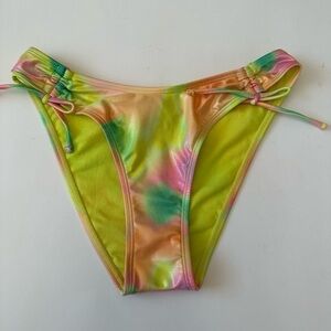 NWT No Boundaries multi color with gold shimmer bikini bottom SzM (7-9)